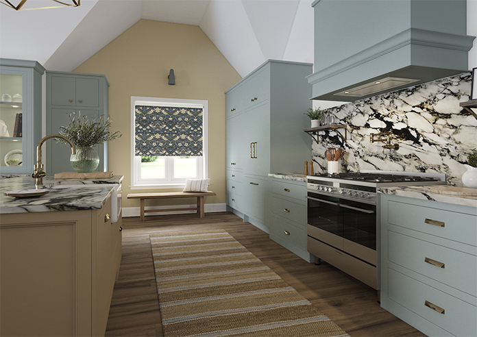 William Morris At Home Strawberry Thief, Indigo - Roller Blind - Image 7